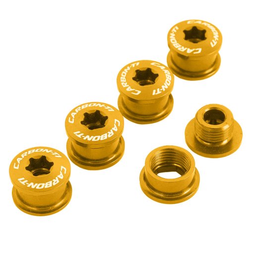 Produktbild von Carbon-Ti X-Fix Road XS Kettenblattschrauben Set - gold