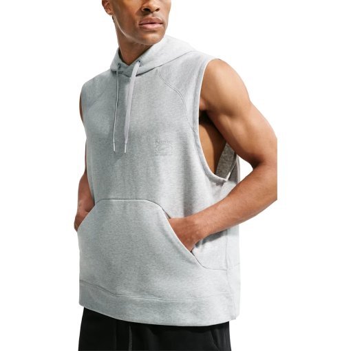 Productfoto van Nike NAC Dri-FIT Fleece Zonder mouwen hoodie voor heren - light smoke grey/heather/light smoke grey IQ5551-077