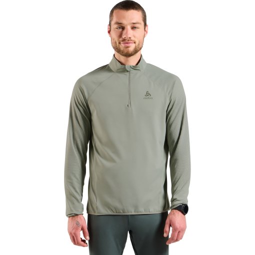 Foto de Odlo Camiseta de Manga Larga Running Hombre - Zeroweight Warm Half-Zip 2.0 - shadow