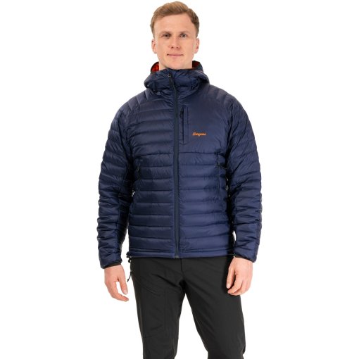 Foto de Bergans Plumífero Chaqueta con Capucha Hombre - Vaagaa Light - navy blue/alert orange