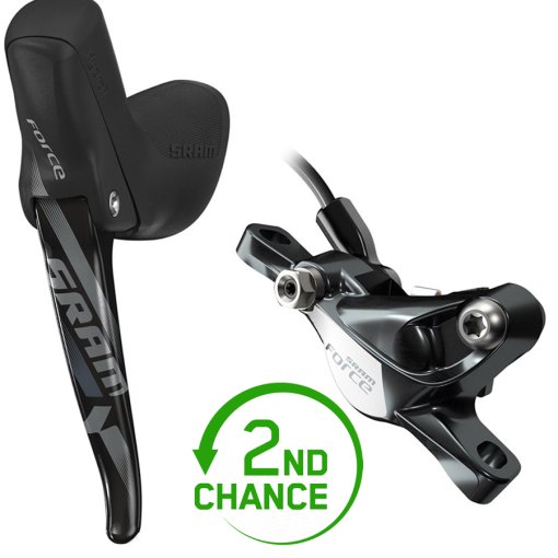 Produktbild von SRAM Force 1 / CX1 Hydraulischer Bremshebel + Hydraulische Scheibenbremse - Postmount - Moto links | hinten - schwarz - B-Ware