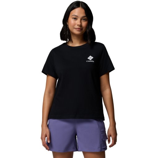 Produktbild von Columbia Rolling Bend Graphic T-Shirt Damen - Black/Stacked Gem Mini