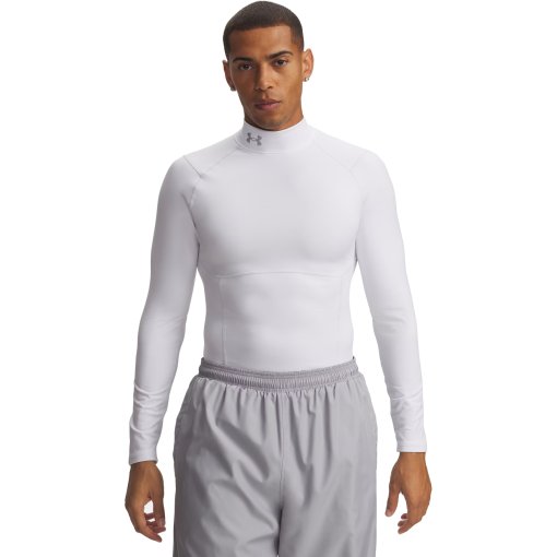 Picture of Under Armour ColdGear® Elite Mock Compression Long Sleeve Shirt Men - White/Halo Gray/Reflective