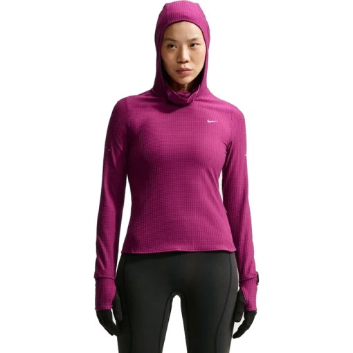 Produktbild von Nike Swift Therma-FIT Langarm-Laufshirt mit Kapuze Damen - true berry/reflective silver IM8044-630