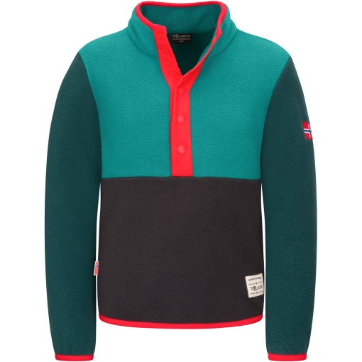 Productfoto van Trollkids Flekkefjord Half Zip Trui voor kinderen - Black/Dark Cyan