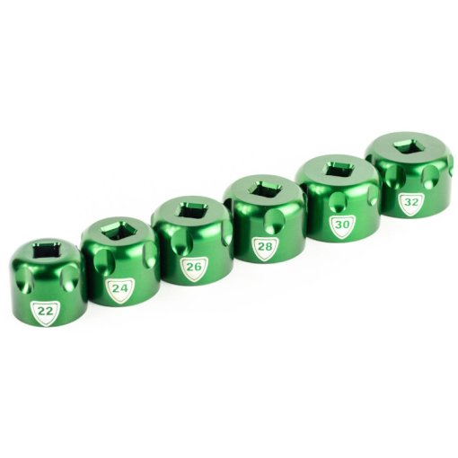 Immagine prodotto da Abbey Bike Tools Utensile Top-Caps per Forcella di Sospensione - Suspension Top Cap Sockets - Set 24, 26, 27, 28, 30, 32 mm