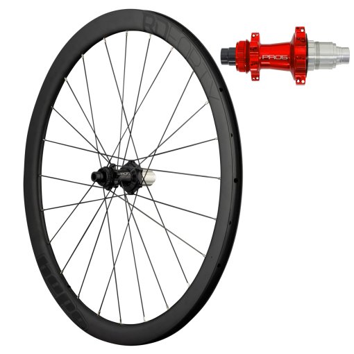 Produktbild von Hope RD40 Pro 5 Straight Pull Hinterrad - 28&quot; | Carbon | Clincher | 24-Loch | Centerlock - 12x142mm - XDR | rot