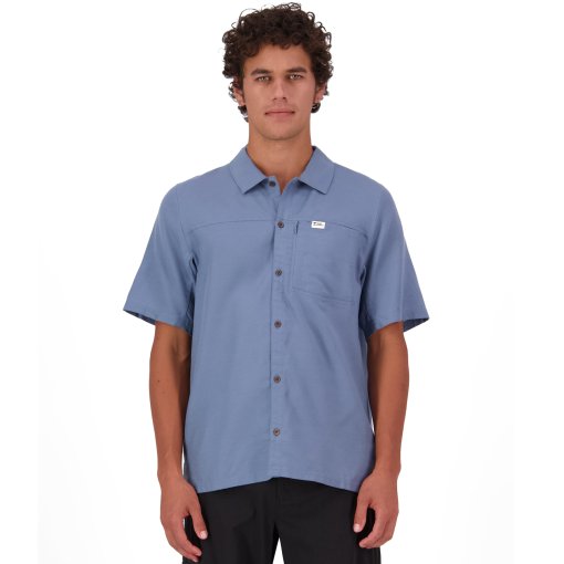 Photo produit de Mons Royale AT Merino Chemise à manches courtes pour hommes - horizon blue