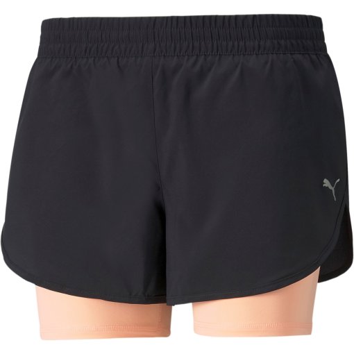 Foto de Puma Shorts de Running de Tejido Plano 2 en 1 Mujer - Puma Negro-Fizzy Melon