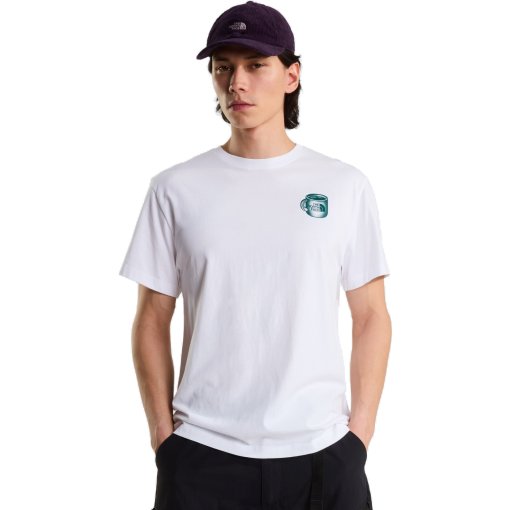 Picture of The North Face Basecamp Barista Relaxed Graphic T-Shirt Unisex - TNF White/Pacific Teal