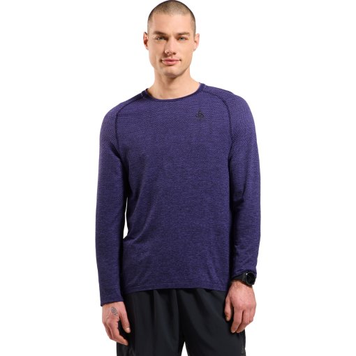 Foto de Odlo Camiseta de Manga Larga Running Hombre - Essentials Seamless - eclipse melange