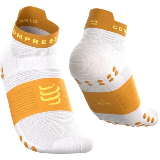 Produktbild von Compressport Pro Racing Kompressionssocken v4.0 Run Low - white/sunflower/super lemon