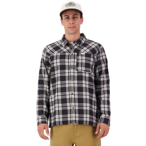 Picture of Mons Royale AT Merino Flannel Long Sleeve Shirt Men - black