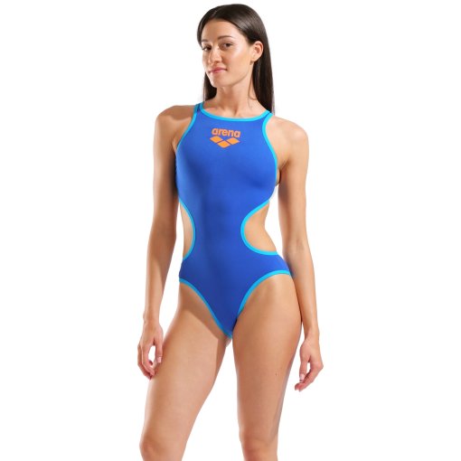 Produktbild von arena One Biglogo Badeanzug Damen - Neon Blue/Turquoise