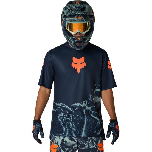 FOX Ranger MTB Short Sleeve Jersey Men - Image Print - arctic blue