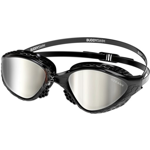 Produktbild von Buddyswim OzeanX Schwimmbrille - black/silver mirror