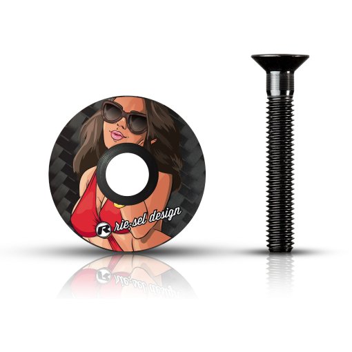 Picture of rie:sel design stem:cap Carbon Ahead Cap - girl mk II