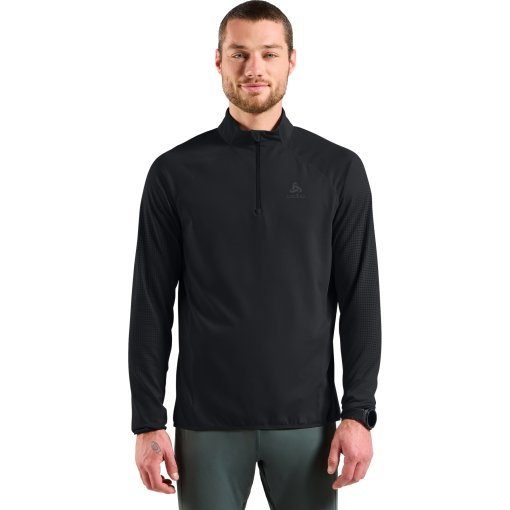 Photo produit de Odlo Pull de Running Semi-Zippé Homme - Zeroweight Warm 2.0 - noir
