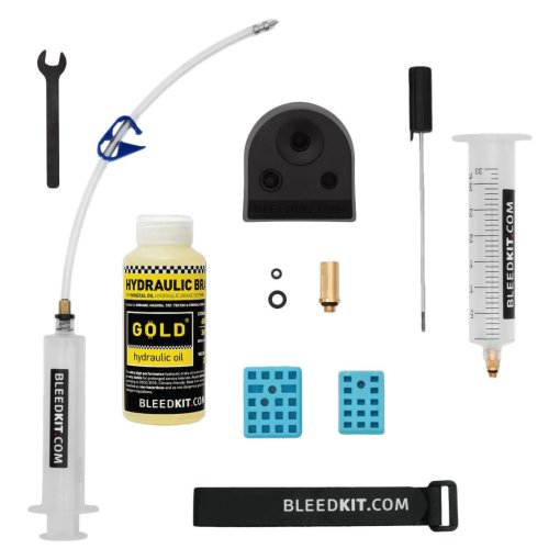 Photo produit de BLEEDKIT.COM Premium Road Gold Edition Kit Huile incluse de purge pour Vélo Route Freins hydrauliques Shimano
