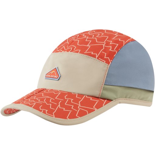 Zdjęcie: SealSkinz Poringland Wodoodporna Składana Czapka Turystyczna - Print - Orange