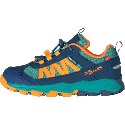 Foto de Trollkids Zapatillas Senderismo Niño - Tronfjell Hiker Low - Sea Green/Madeira Blue/Sahara Sunset