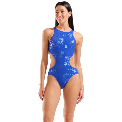 Produktbild von arena One Graphic Tech Back Badeanzug Damen - Neon Blue/Neon Blue