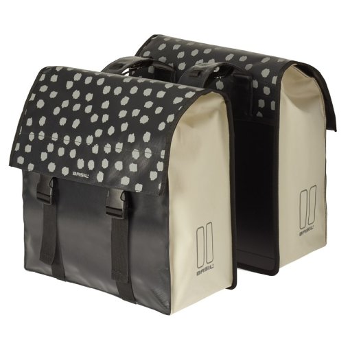Produktbild von Basil Urban Load Double Gepäckträgertasche (Paar) - 2x26.5L - schwarz reflektierend / weiß