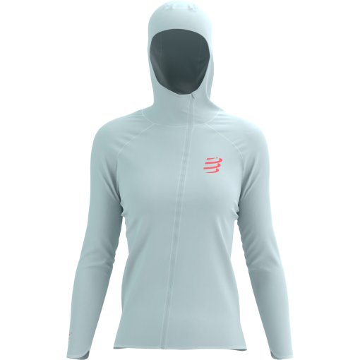 Slika izdelka Compressport Hurricane Waterproof 10/10 jakna za ženske - grey dawn/fluo red