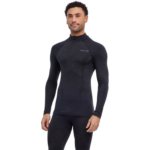 Picture of Falke Wool-Tech Zip Longsleeve Shirt Men - black 3000