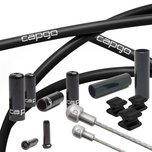 Immagine prodotto da capgo Kit di Cavo di Freno - Orange Line | Kevlar/PTFE | per Freno a Disco (meccanico) - Road (Shimano/SRAM) | nero