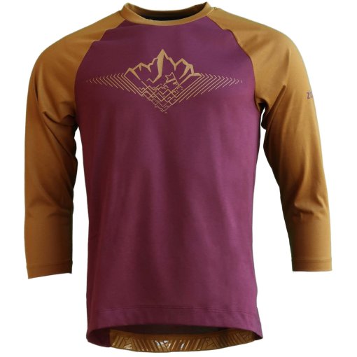 Produktbild von Zimtstern PureFlowz 3/4-Arm MTB-Trikot Herren - Windsor Wine/Golden Brown