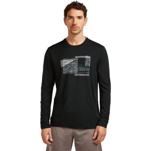 Picture of Icebreaker Merino 150 Tech Lite Longsleeve Shirt Peak Balance Men - Black
