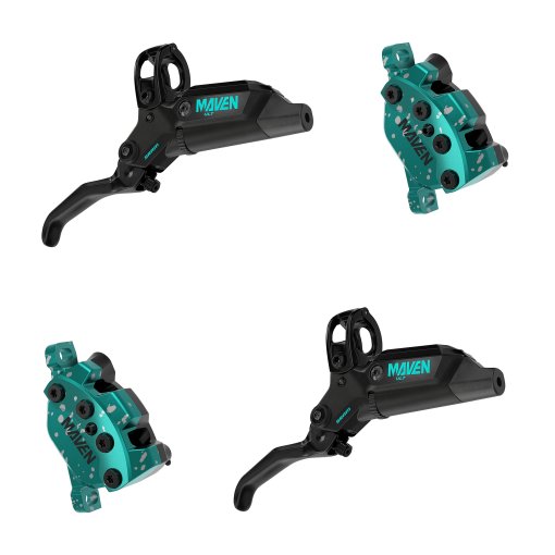 Produktbild von SRAM Maven Scheibenbremse - Ultimate Expert Kit | 4-Kolben | A1 - Set (Vorn + Hinten) | teal splatter