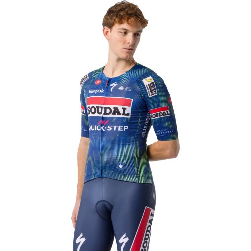 Picture of Castelli Aero Race 8S Jersey Team Soudal Quick-Step Men - blue/electric lime 051