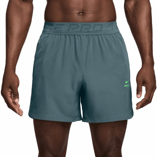 Photo produit de Nike Short 6&quot; Homme - Pro Training Dri-FIT - mineral slate/green strike HV0411-382