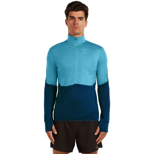 Picture of Icebreaker Merino 200 Realfleece™ Descender Long Sleeve Half Zip Top Men - Arctic/Atlantis