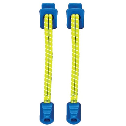 Foto de Nathan Sports Run Laces Reflective Cordones de zapatos - amarillo / azul