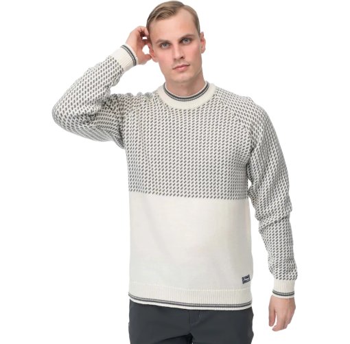 Immagine prodotto da Bergans Pullover Uomo - Alvdal Wool - vanilla white/solid dark grey