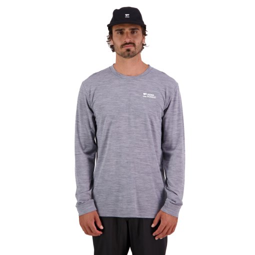 Photo produit de Mons Royale Icon Merino T-shirt manches longues pour hommes - grey heather