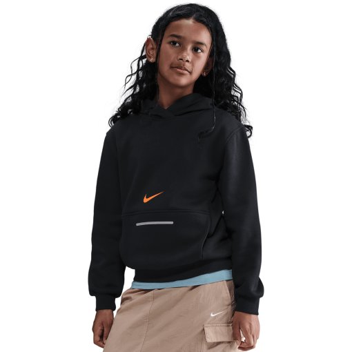 Foto de Nike Jersey con Capucha Niños - Sportswear Club Brand Fleece - black/safety orange HV0392-010