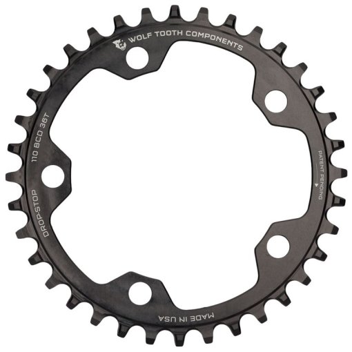 Immagine prodotto da Wolf Tooth Single Road/Cyclocross Flattop Chainring 110mm - Drop Stop - black