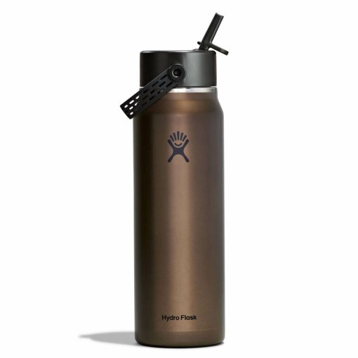 Picture of Hydro Flask 32oz Lightweight Wide Mouth Insulated Bottle + Flex Straw Cap - 946 ml - Obsidian
