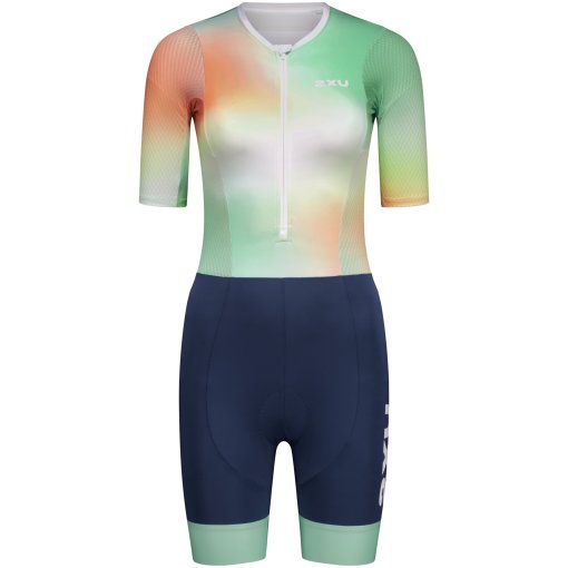 Produktbild von 2XU Aero Hex Sleeved Trisuit Damen - jelly mint/majol