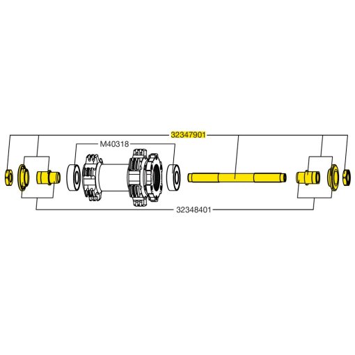 Picture of Mavic QRM Front Wheel Axle incl. Mounting Pars - 32347901