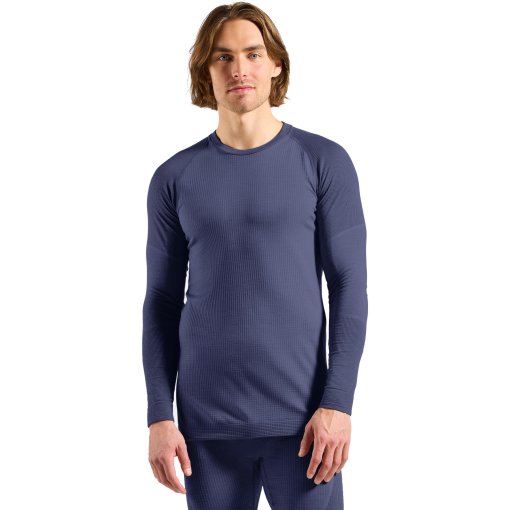 Foto de Odlo Camiseta Interior Manga Larga Hombre - Seamless Performance Wool Crewneck - skipper blue
