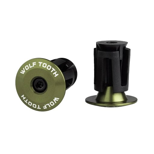Produktbild von Wolf Tooth Aluminium Lenkerstopfen - oliv