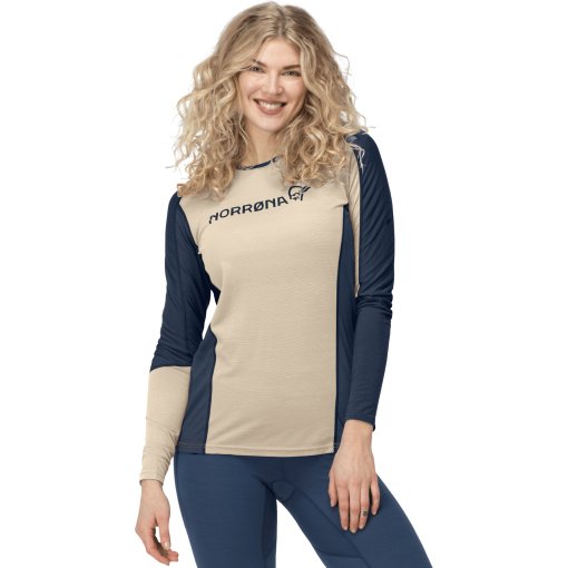 Productfoto van Norrona falketind equaliser merino round Neck Shirt met Lange Mouwen Dames - Pure Cashmere