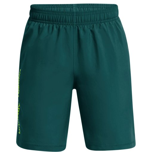 Foto de Under Armour Pantalón Corto Niño - UA Tech™ Woven Wordmark - Hydro Teal/High-Vis Yellow