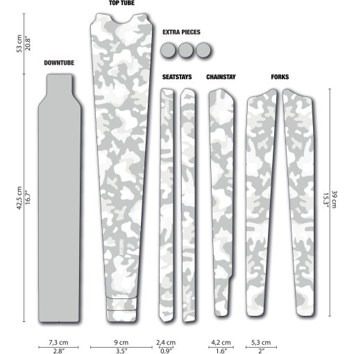 Immagine prodotto da DYEDBRO Pellicola Protettiva per Telaio - Camo Gravel - white matte