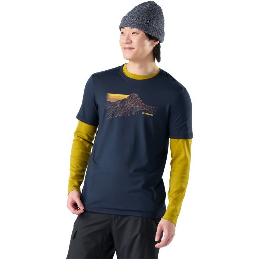 Slika izdelka SmartWool Alpine Trace Active Graphic Moška majica s kratkimi rokavi - 092 deep navy